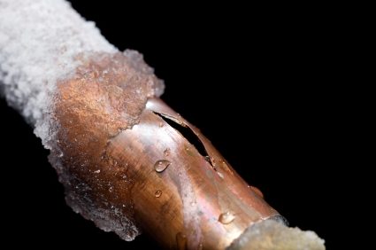 Frozen Water Breaking Pipe